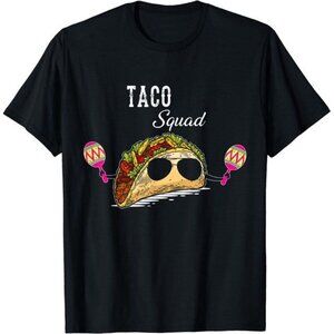 Taco Squad mens Graphic Tee Shirt Circle Clothing brand Black XL Cotton Blend